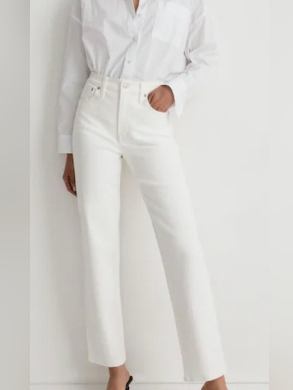 Ladies Madewell Perfect Vtg Jean White Sz 29 Business Casual Contempary Academia